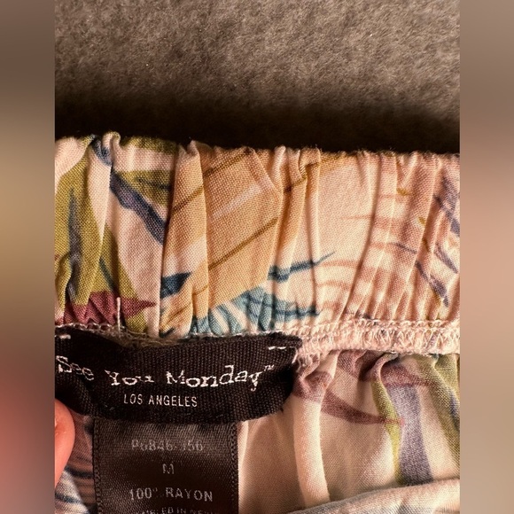 See You Monday tropical lounge pants size M - Picture 6 of 6
